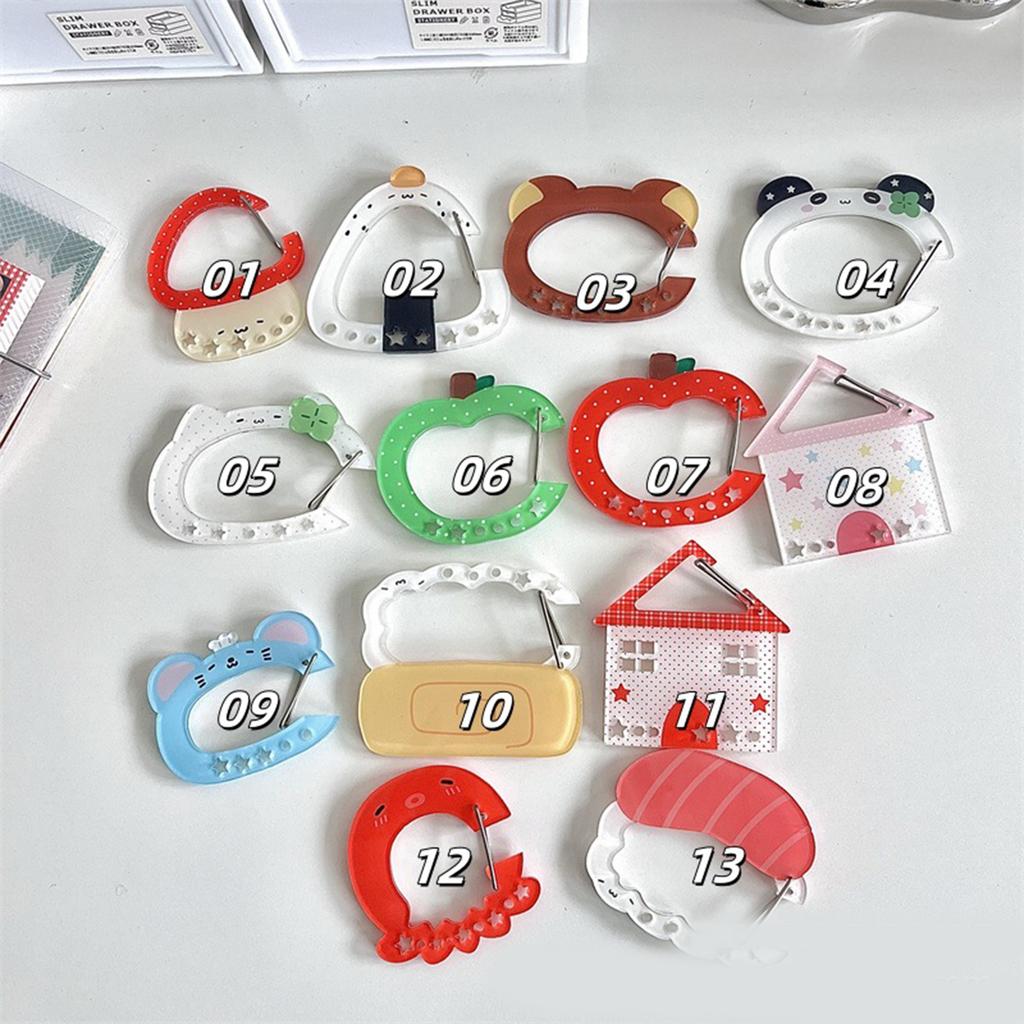 Kawaii Illustration Keychain Bag Charms Acrylic Pendant Decoration Carabiner Accessory for Backpack and Handbook Gifts