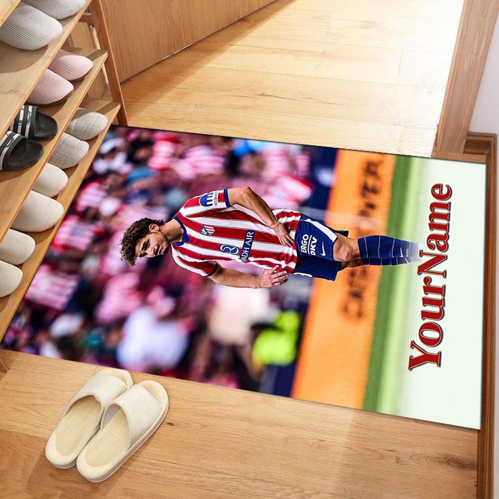 Atletico Madrid Customize Text Floor Rug Office Rug Suitable for Study room Kitchen Game Room Foyer Anti-slip Rug Office home decor Gift for Festivals