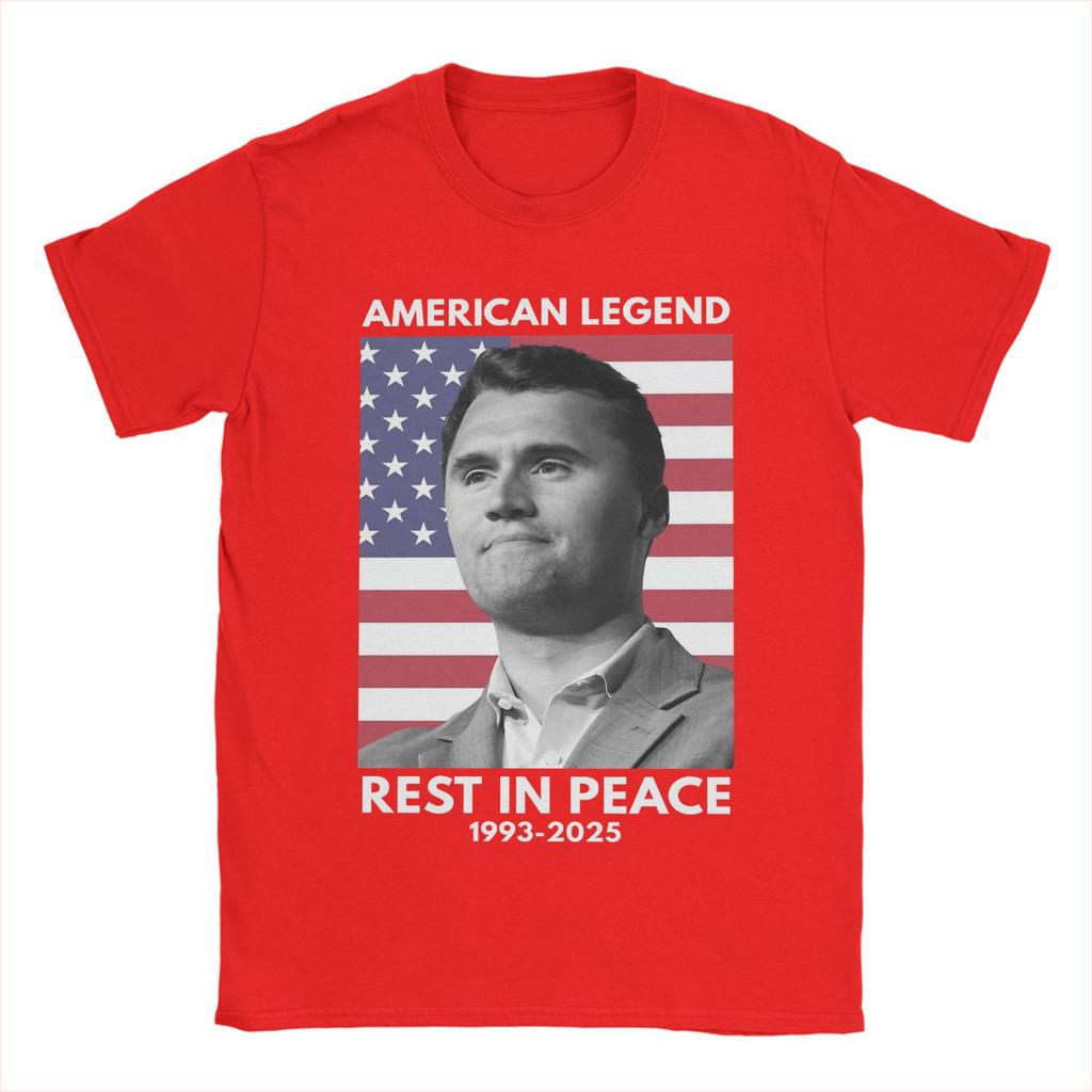 Charlie Kirk T-Shirts for Men  Fun Pure Cotton Tee Shirt Crew Neck Short Sleeve T Shirt 6XL Clothing