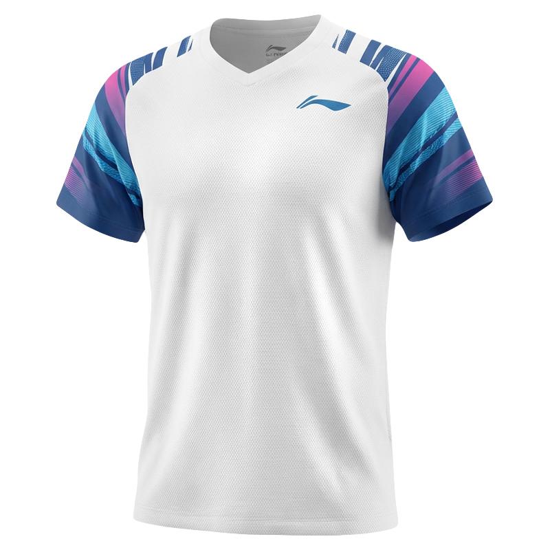 Li Ning Badminton Collection Badminton Jersey Men s Standard White AAYV203-1 2XL