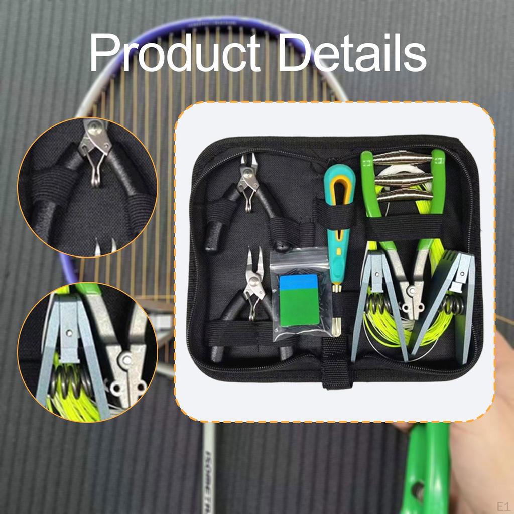 Badminton Racket Stringing Tool Kit String Pliers with Carrying Bag Practical Portable Tennis