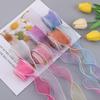 10Yards 4cm Iridescent Fishtail Edge Oganza Ribbon for DIY Headwear Hat Decor Gift Wrapping Craft Accessories Sewing Supplies