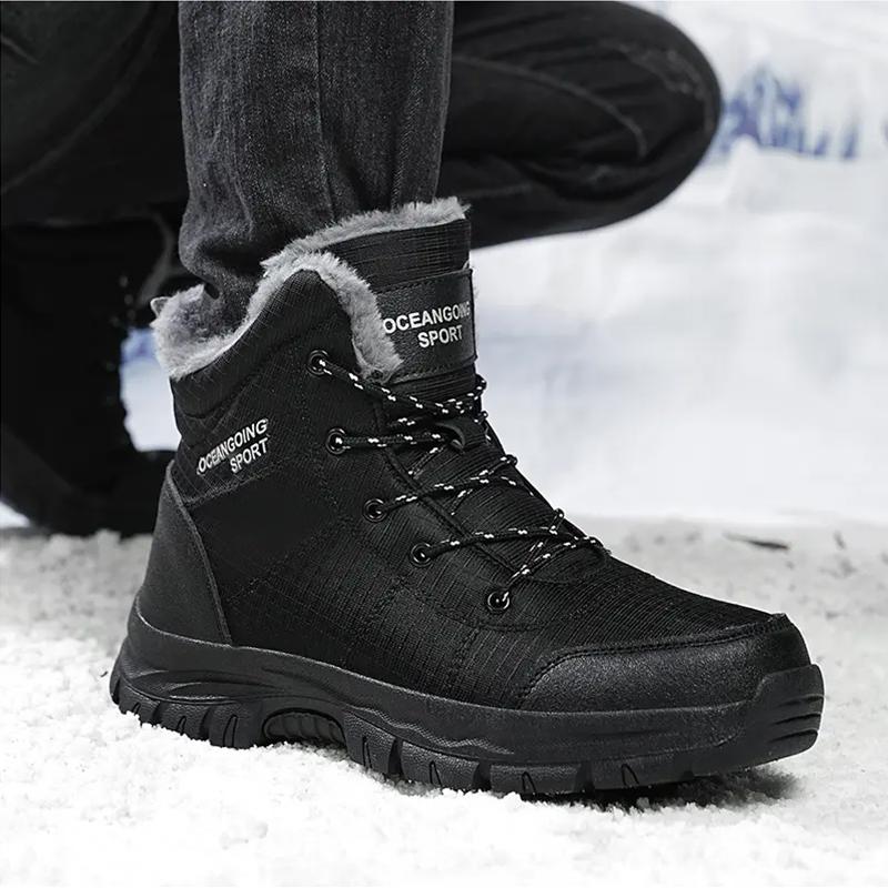 Snow Boots Man Platform Boots Non-slip Men Winter Shoes Plush Warm Ankle Boots Waterproof Comfortable Male Boot Big Size 48