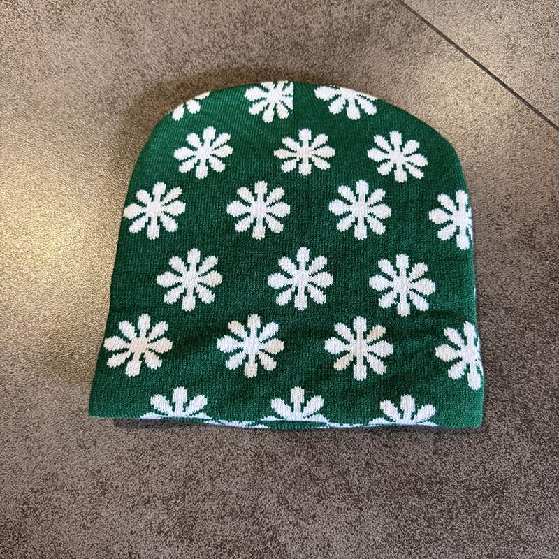 Color Fashionable Block Knitted Hat Acrylic Material Winter Streetwear Outdoor