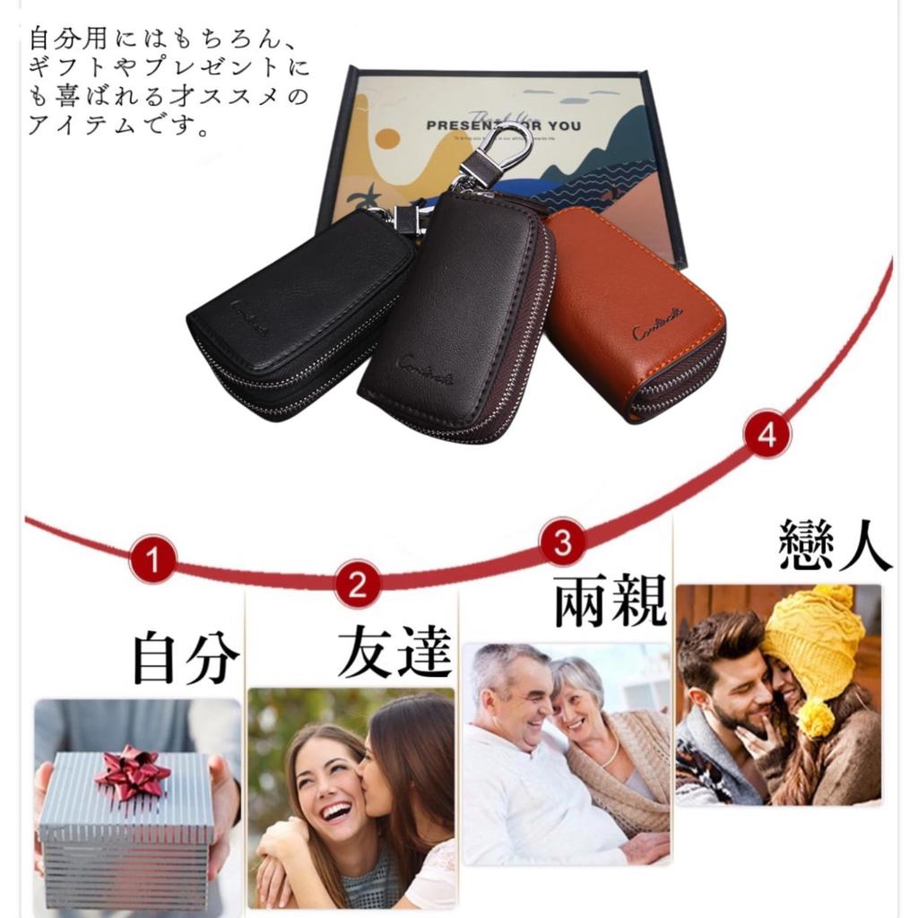 Gofelt Smart Key Case, 2-Key Storage, for Men and Women, Double Pocket, Leather, Multifunctional, Convenient, Car Key Holder, Carabiner Included,