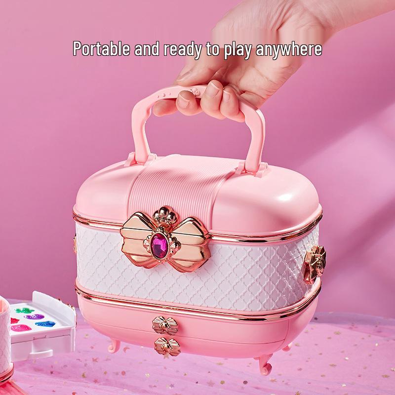 Prinzessin Make-up Set für Mädchen - Kosmetikkoffer mit Lippenstift & Nagellack