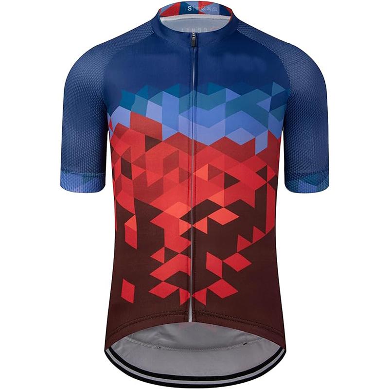 Men's Vintage Cycling Clothes Compression Bicycle Bike Jersey Top Short Sleeve Customized Private Label Cycling Jersey
