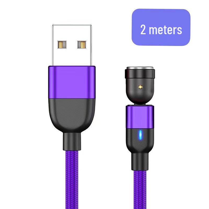 540° Rotating Magnetic Fast Charge Cable, 3-in-1 Blind Suction Design, Bendable for Mobile Gaming