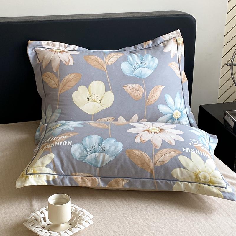 Retro Floral Pattern Bed Sheet Set 100% Cotton Bed Sheets Soft Breathable Bedspread with Pillowcases Queen Size Bedding Set
