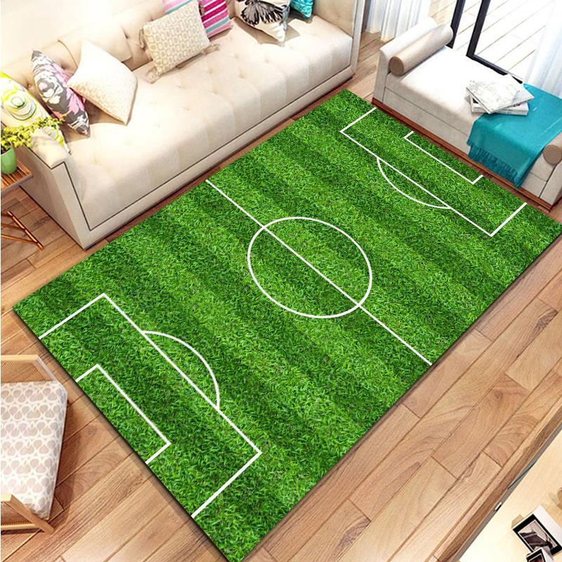 3D Football Field Carpet Sports Theme Mat Large Area Carpet for Home Living Room Cartoon Children Bedroom Sofa Doormat Floor Rug