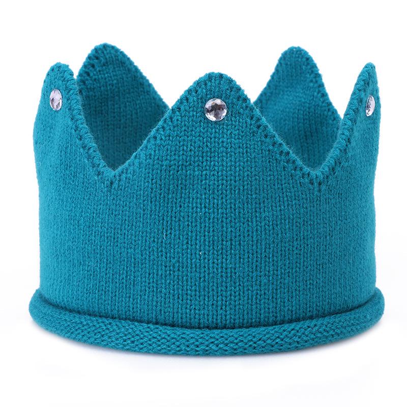 Unisex Candy Color Crown Knitted Hat and Headband for All Ages