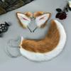 Fluffy Shiba Inu Ear Headband Tail Set Cosplay Anime Convention Costume Accessory Plush Animal Ears