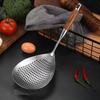 Yousheng Large Colander Ergonomic Wooden Handle Large Capacity Quick Drain Triangular Holes Stainless Steel 304 Food Grade Large Slotted