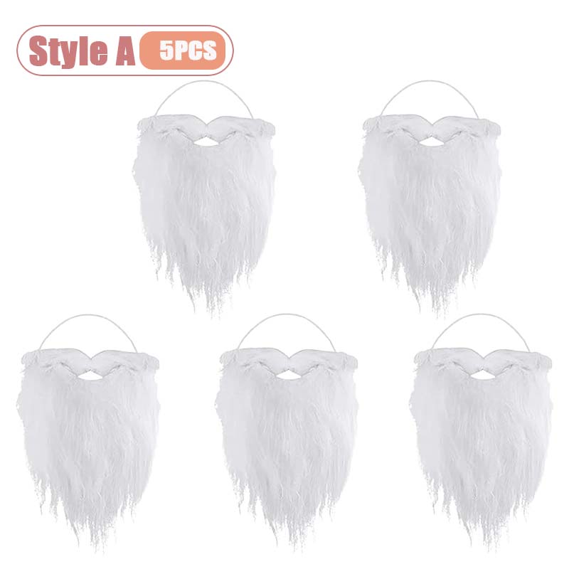 Santa Claus White Beard Mustache Christmas Costume Prop Fake Beard for Adults Kids Party Dress Up Accessory Cosplay Decoration