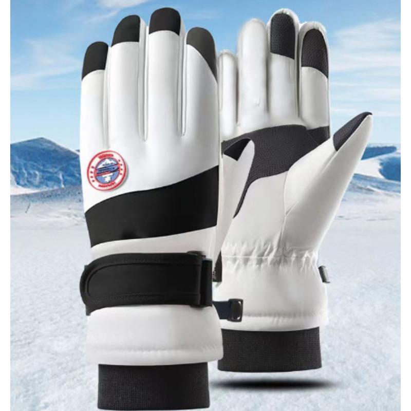 Ski Gloves Couple Warm Plus Velvet Thickened Winter Cotton Women's Electric Bike Windproof Waterproof Cycling Men's Bike Outdoor