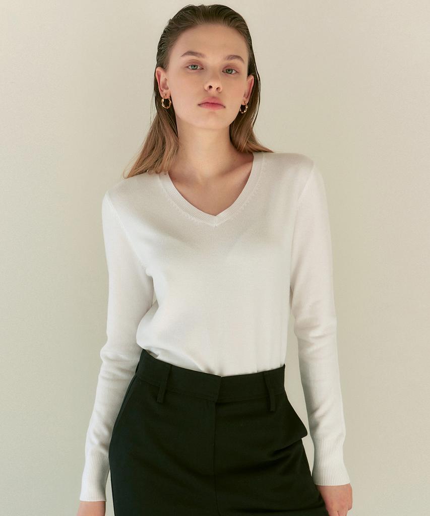 Nigaennikol [Essential] Soft V Neck Knit_7 Color (B Type)
