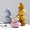 Pebble Shape Geometric Stacking Glass Vase Flower Vase Flower Arrangement Accessories Terrarium Home Decoration Accessories