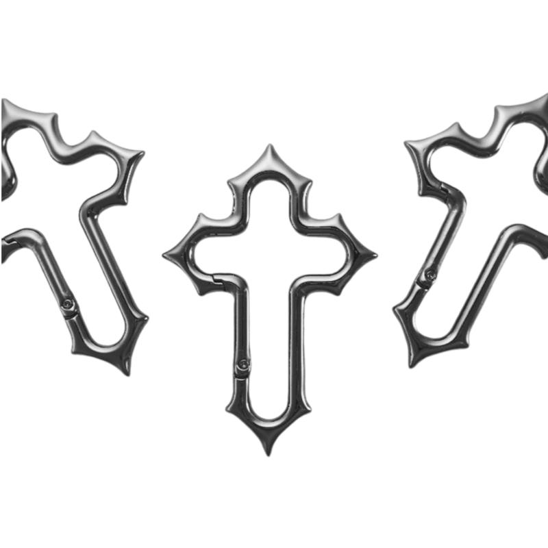 1Pcs Religious Crucifix Grunge Clasp Key Clip Y2K Cross Carabiner Keychain Edc Gift For Men Camping Hiking Outdoor Climber