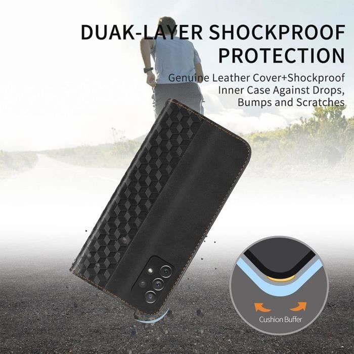 Coque pour Samsung Galaxy A13 5G - Cuir Synthétique - Anti-Rayures + 2 Verres