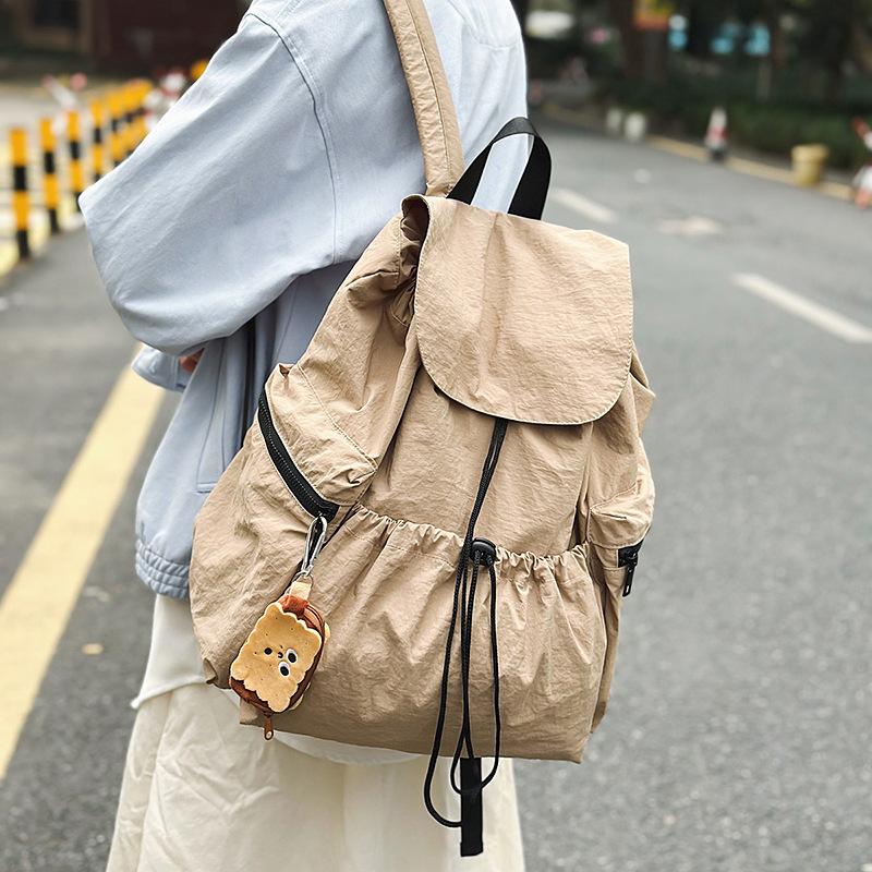 New tooling large cover lightweight drawstring backpack Korean version casual large-capacity backpack хаки