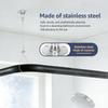 4 Pcs Ceiling Support for Closet Rod 2m/78.74inch Adjustable Closet Rod Support Bracket Stainless Steel Ceiling Supports Assembly