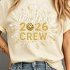 Crew Design Digital Download Glitter Gold Sublimation Happy New Year 2026 Clipart Shirt Fashion Allmatch Graphic Tshirts