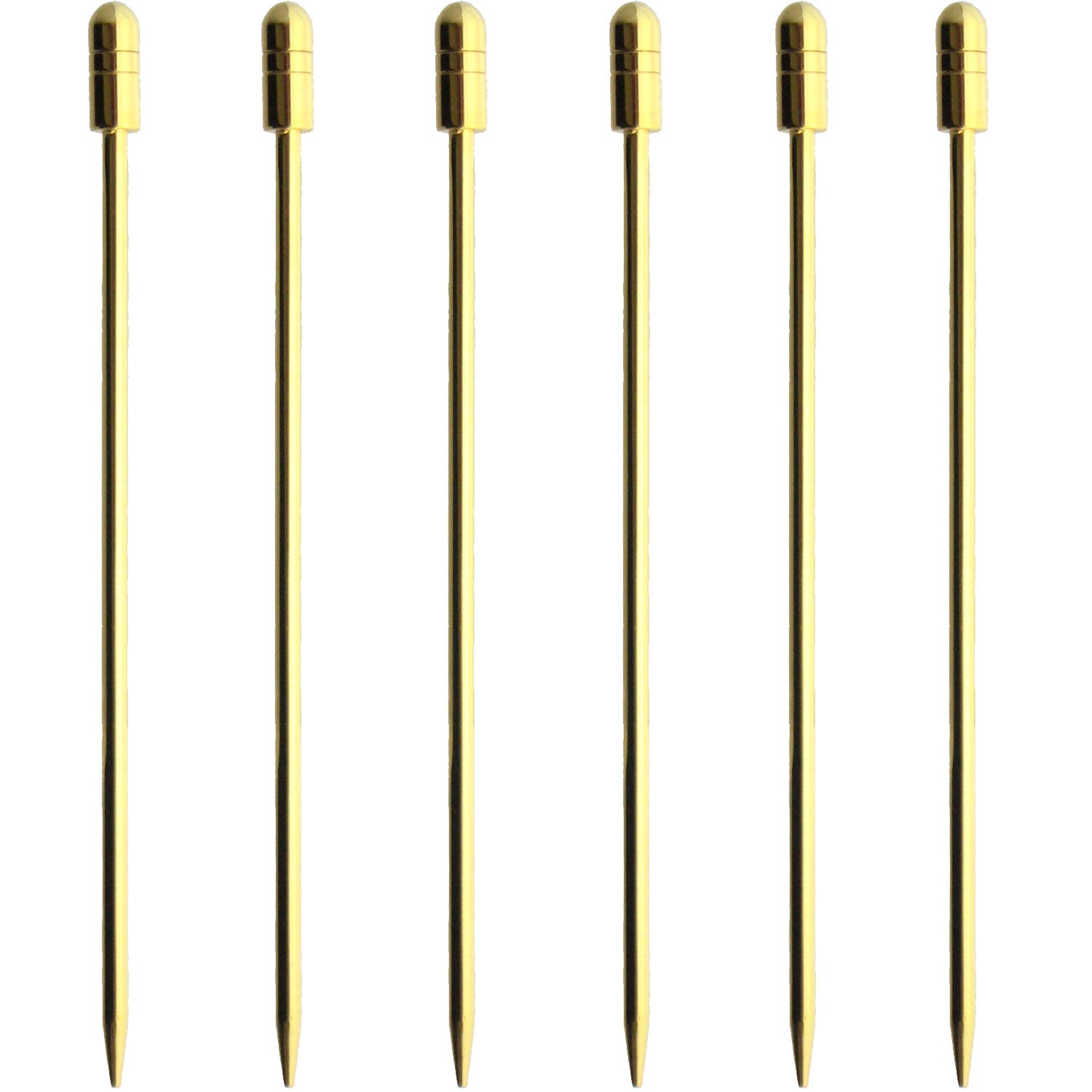 Nagao Pinchos Appetizer Round Set of Made in Japan Picks, Pins, Stick, 6, Gold, золотой