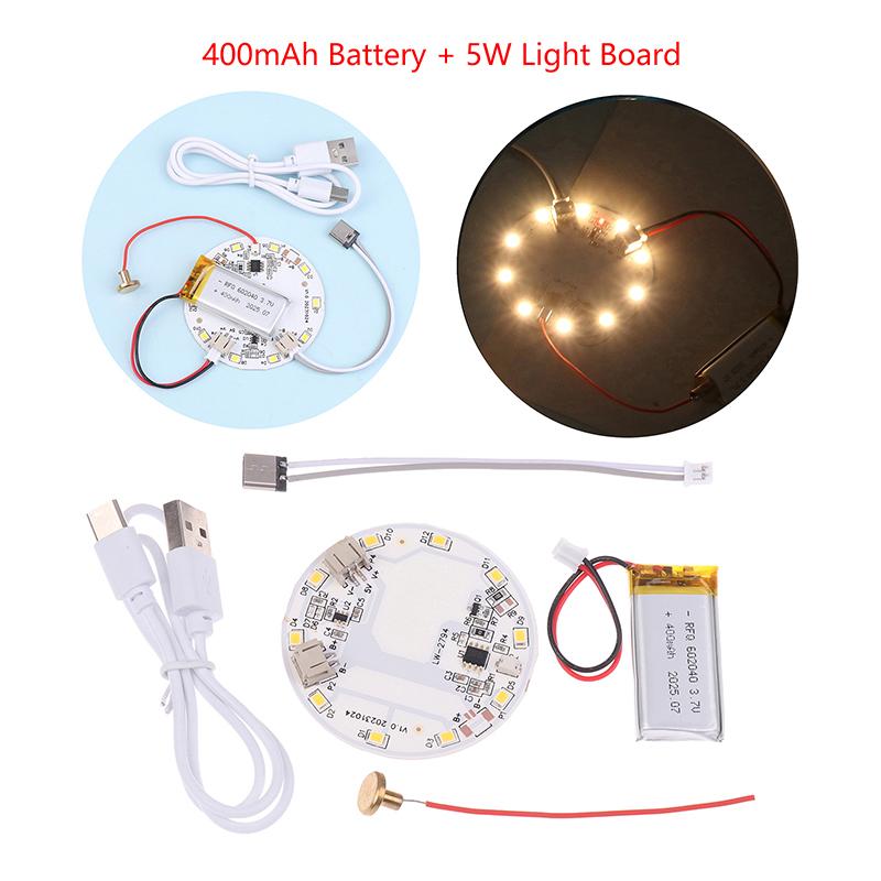 DC 5V Eingang Lichtquelle LED Lichtpanel 5W 57mm Dimmregler 3000K mit Berührungsschalter und Ladeanschluss Typ-C
