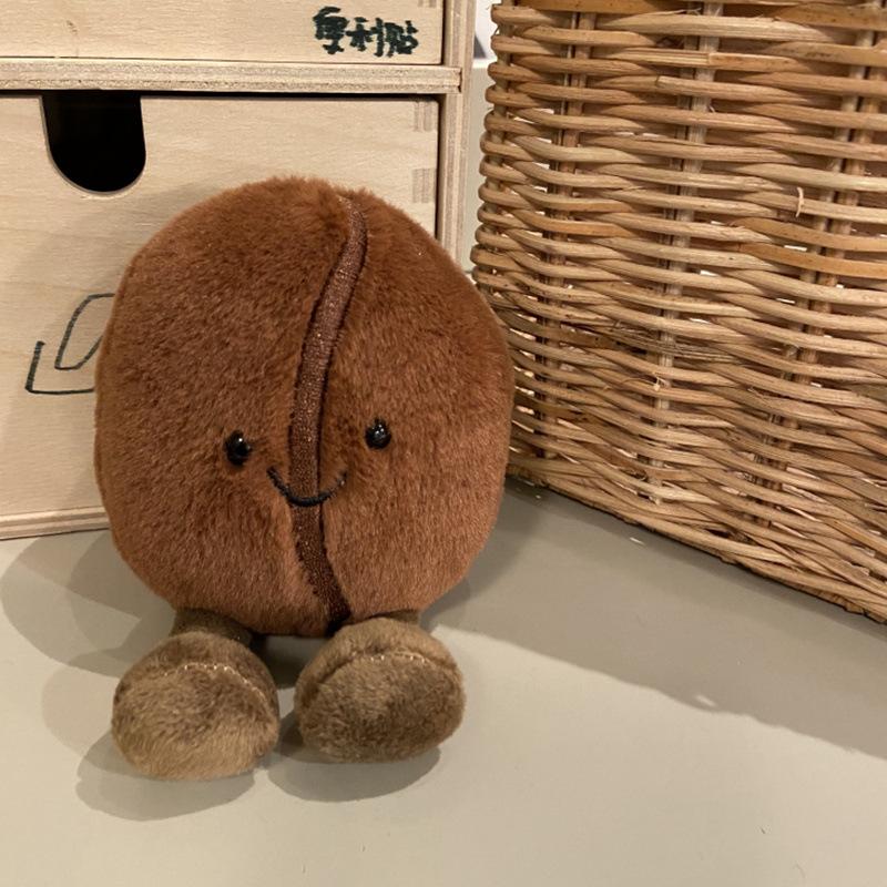 Creative Simulation Coffee Bean Doll Plush Toy Brown Coffee Bean Doll Children Accompany Comfort Puppet Doll