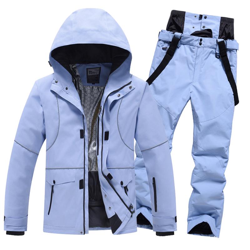 Couple's Ski Suit Set: Outdoor Winter Windproof, Waterproof, Warm, Breathable, Loose-fit for Single/Double Board Skiing.