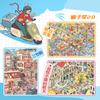 JIAMEI Kawaii 3D Cartoon Modern Architecture Trend Style Miniature Scene Stickers DIY Stacked Scrapbook Stickers Children Gifts