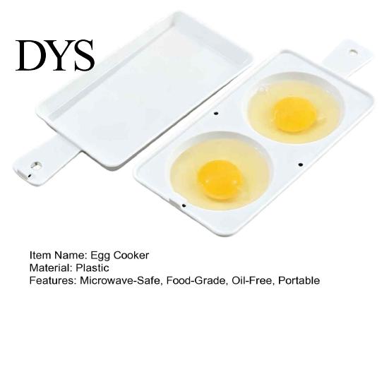 Easy Egg Boiler Microwave Poacher, 2?Cavity Steamer Cooker with Lid & Handle, BPA Free Mold, Quick Breakfast Kitchen Gadget for Home Office Dorm Oil