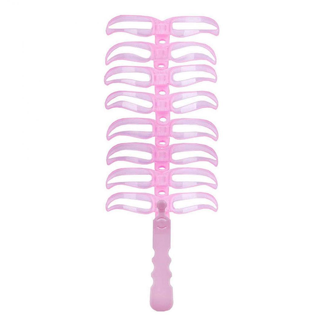 

Знаменитые красивые 8 шт., профессиональные линейки для бровей, трафареты для рисования, трафареты для бровей, направляющие для карточек розовый