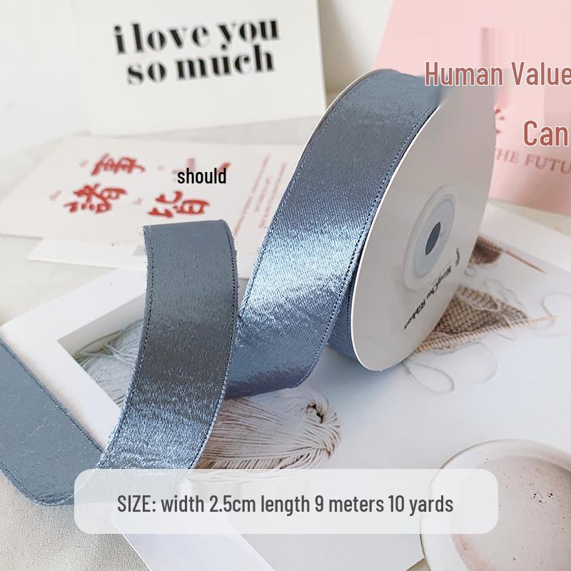 2.5cm Thick Bright Double-Sided Satin Ribbon for Gift Wrapping, Bouquet, Decoration, Baking, DIY, and Floristry.