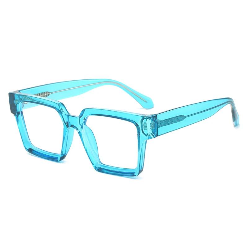 SHAUNA Fashion Square Candy Color Brillengestell Damen Federscharnier Anti Blaulicht Optische Brille Herren Leopard Retro Rahmen