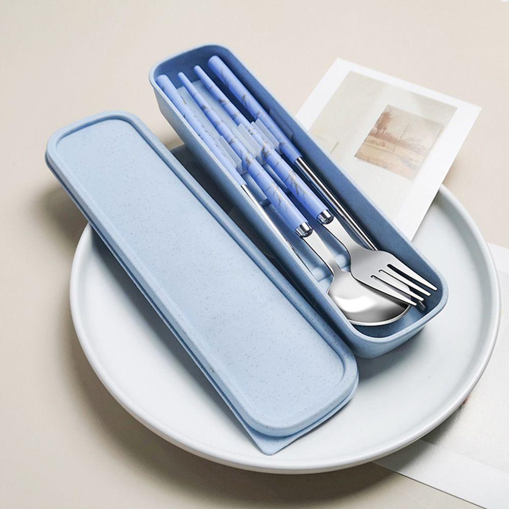Box Camping Reusable Tableware Stainless Steel Dinnerware Spoon Fork Chopsticks Set Cutlery Set