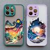 2D Printing Landscape Phone Case For iPhone 16 14 Pro 13 Mini 15 7 8 Plus SE2 XS X XR 12 Pro Max Creative Mountains Back Cover