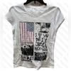 Punk Print Cute Tees Tops Y2k Clothes Vintage Women's Streetwear Tees Gothic Grunge Emo Girls Aesthetic Slim Tees Tops 2000s