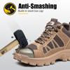 New Men Work Safety Boots Steel Toe Shoes High Top Indestructible Shoes Anti-Smash Anti Puncture Protective Shoes Work Sneakers