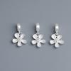 S925 Sterling Silver Flower Pendant for DIY Beaded Rope Bracelet or Necklace