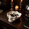 Modernes Gothic Wohnaccessoire Totenkopf Auffangschale, Vintage Harz Aufbewahrungsschale für Schlüssel Ringe Schmuck, Dekorative Servierschale Ohrringe Schmuckschatulle,