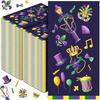 Yeaqee 200 Pcs Mardi Gras Paper Napkins 2 Ply Disposable Guest Hand Towels Mardi Gras Crown Mask Hat Balloon Bathroom Decorative Carnival Paper