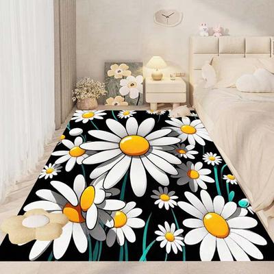 This New, Fresh Daisy Print Rug Is Suitable for Decorating Bedrooms, Living Rooms, Kitchens, Gardens, Balconies, and Sunrooms.
