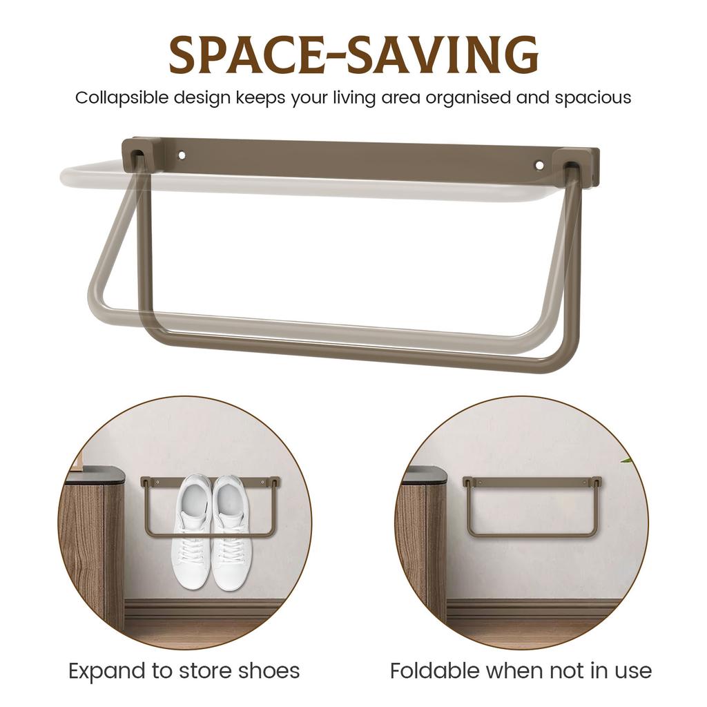 2/4/6Pcs RV Shoe Storage Aluminum Alloy Foldable RV Shoe Holder Rack Space Saving Camper Wall Mounted Rack for Traveling Camping