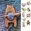 Handcrafted Wooden Animal Brooch with Intricate Carved Details and Woven Pattern Design for Decorative Accessories and Collectibles
