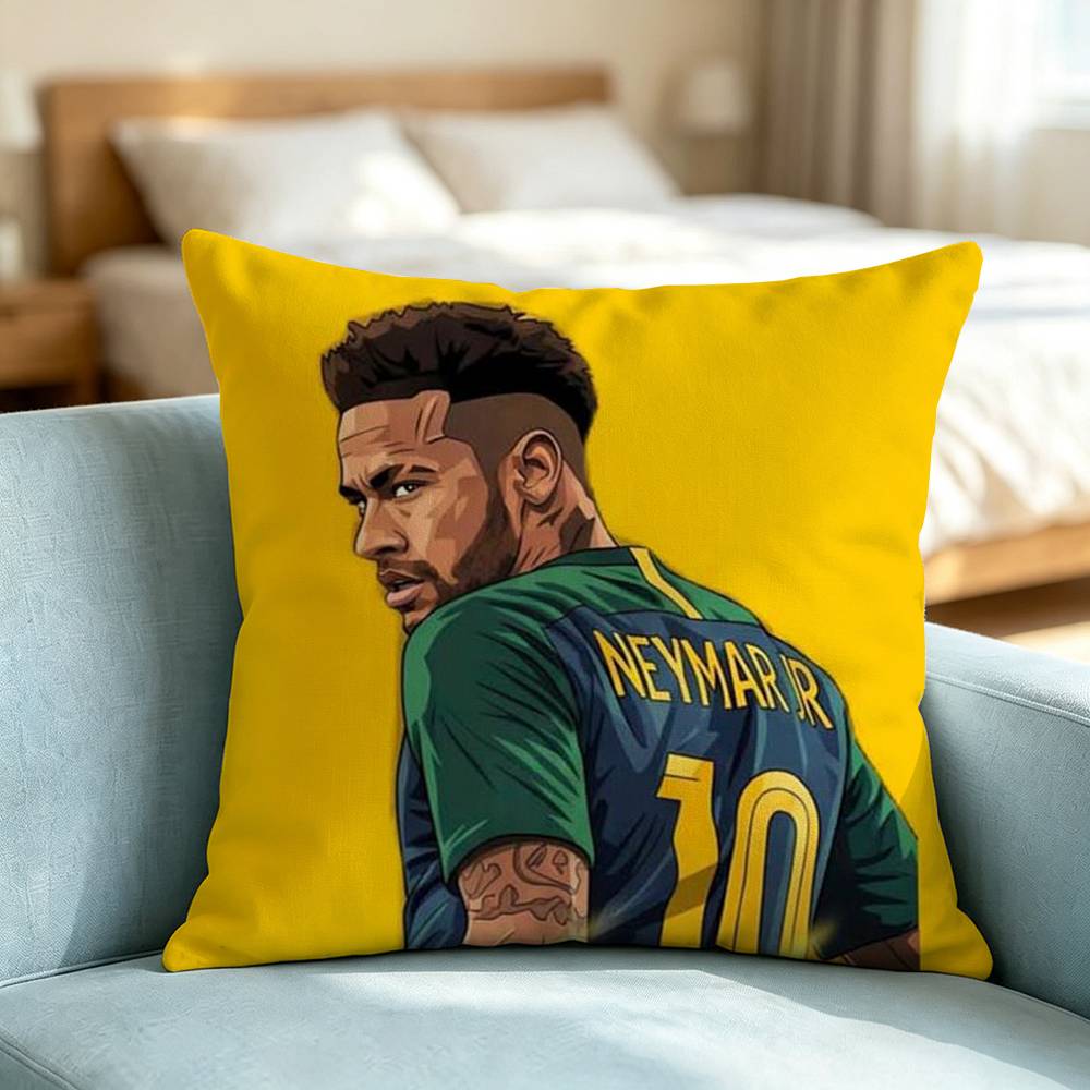 Neymar-R Football Sport-S Pillow Case Square Double-Sided Sofa Cushion Cover Bedroom Bedside Pillow Gift