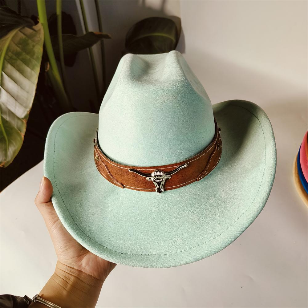 Sombreros de Cowboy Personalizados para mujer sombrero de cowboy retro hombres Sombrero de Mezclilla Estilo Cattleman Unisex Sombrero de Ante Ranchero para Hombre sombrero hombre