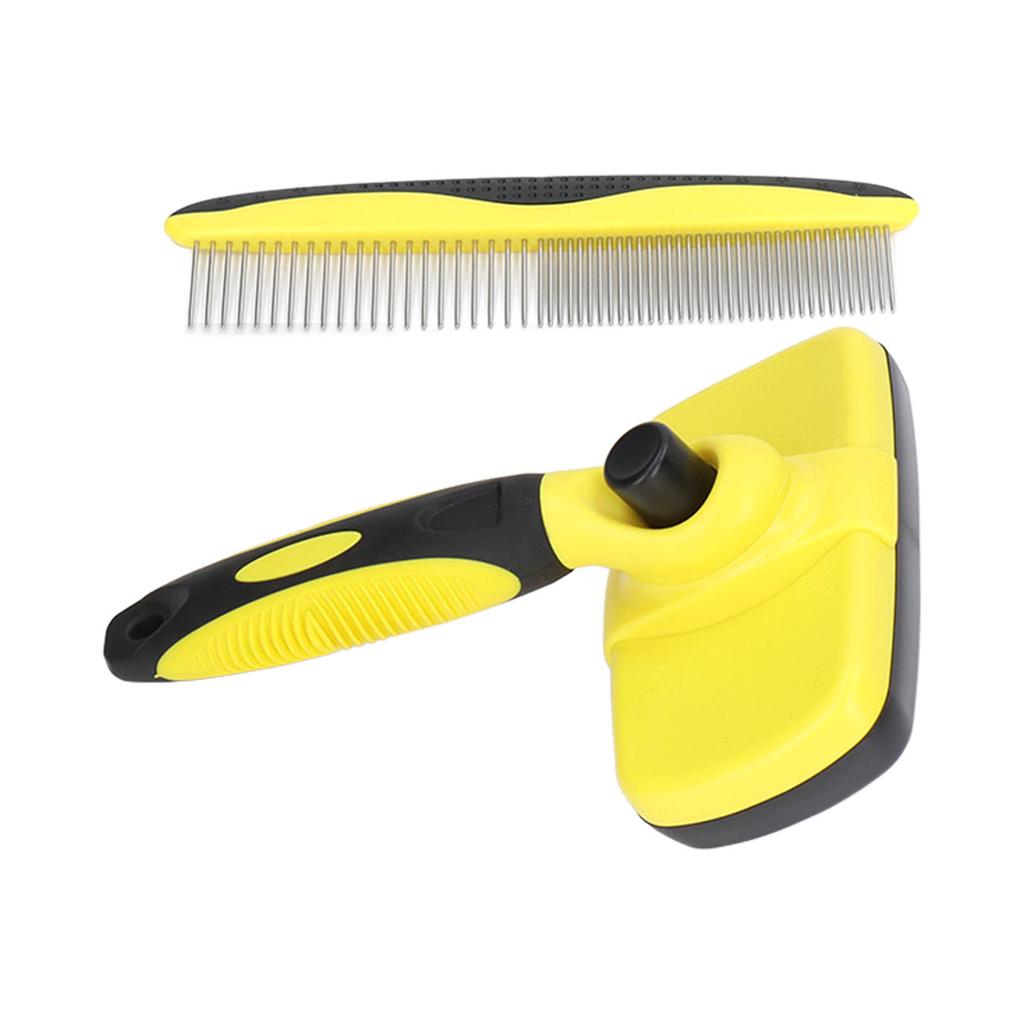 Szczotka Slicker dla zwierząt z grzebieniem, samooczyszczające przyciski, usuwa sierść pływającą, szczotka slicker dla kota do usuwania sierści