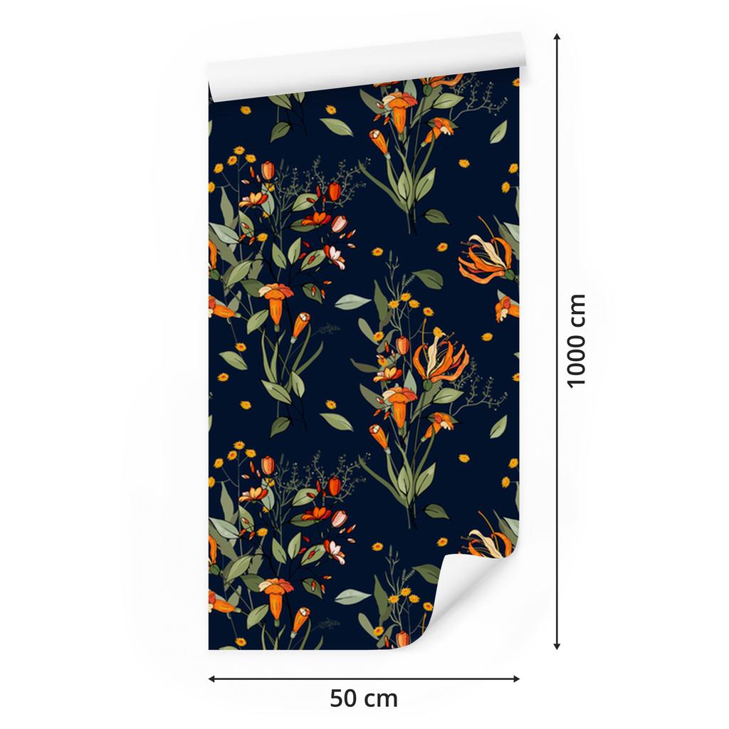 Blooming Meadow Flowers Wallpaper for Living Room and Bedroom 50x1000