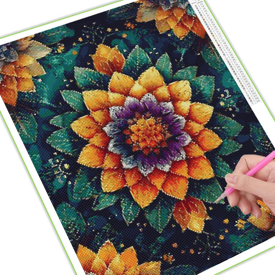 Diamond Painting New Collection 2024 Vintage Mandala Flower Diy Full Square Round Drill Rhinestone Embroidery Color Floral Mosaic Cross Stitch Kits